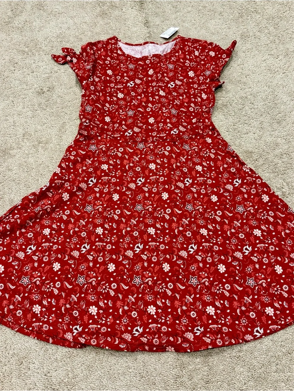 NWT Girls Sz 10-12 Floral A Line Short Sleeve Dress Children’s Place